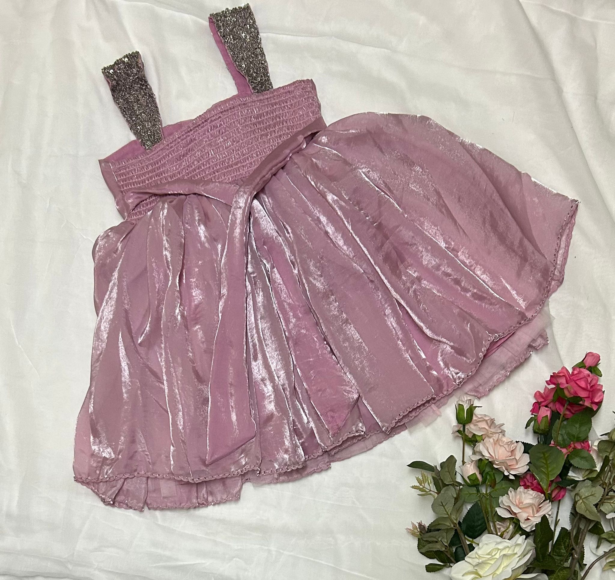 Lavender Glitter Strape Dress