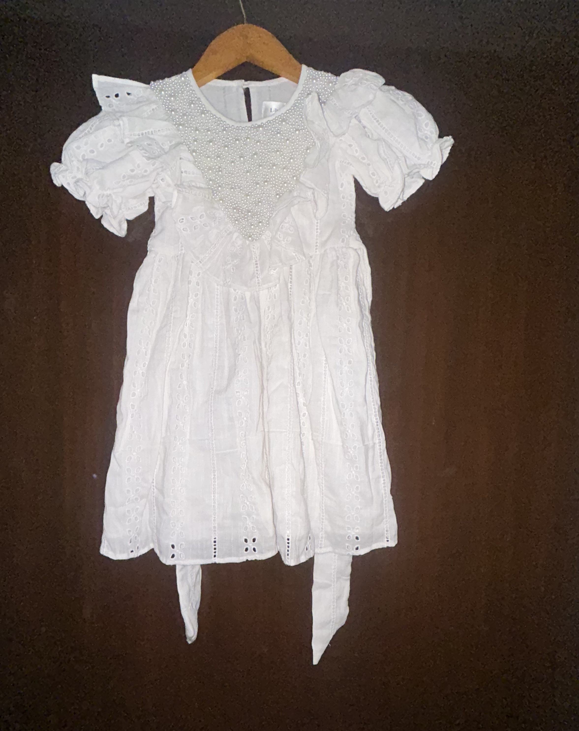 Pearl Yoke White Frock