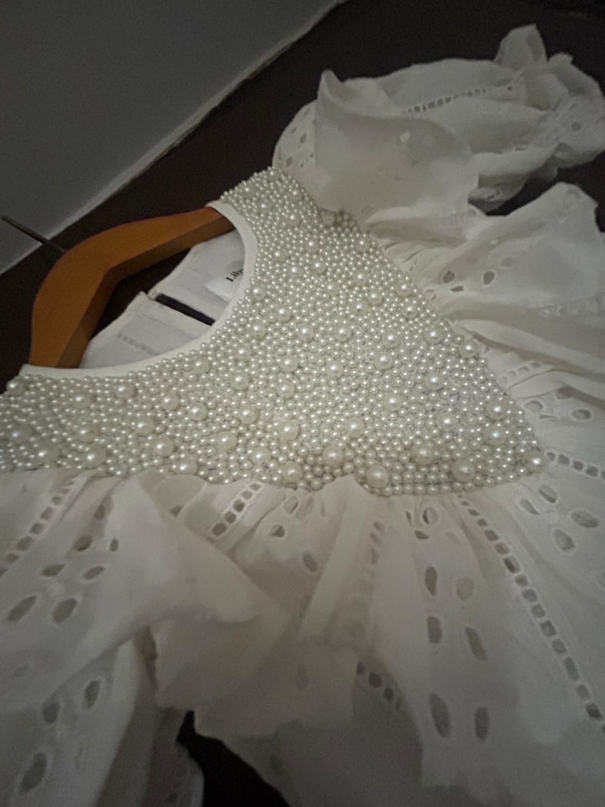 Pearl Yoke White Frock